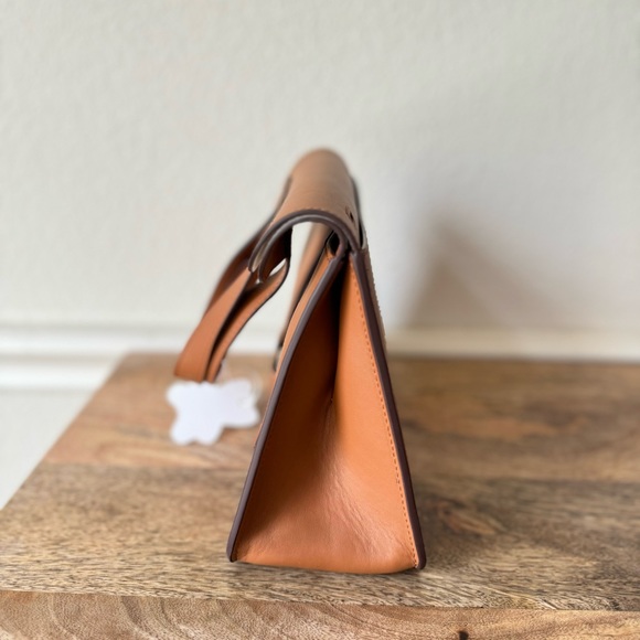 Gold Brown Verso 25 Foldover Convertible Crossbody Bag Halzan Saddle S10 - Picture 10 of 16